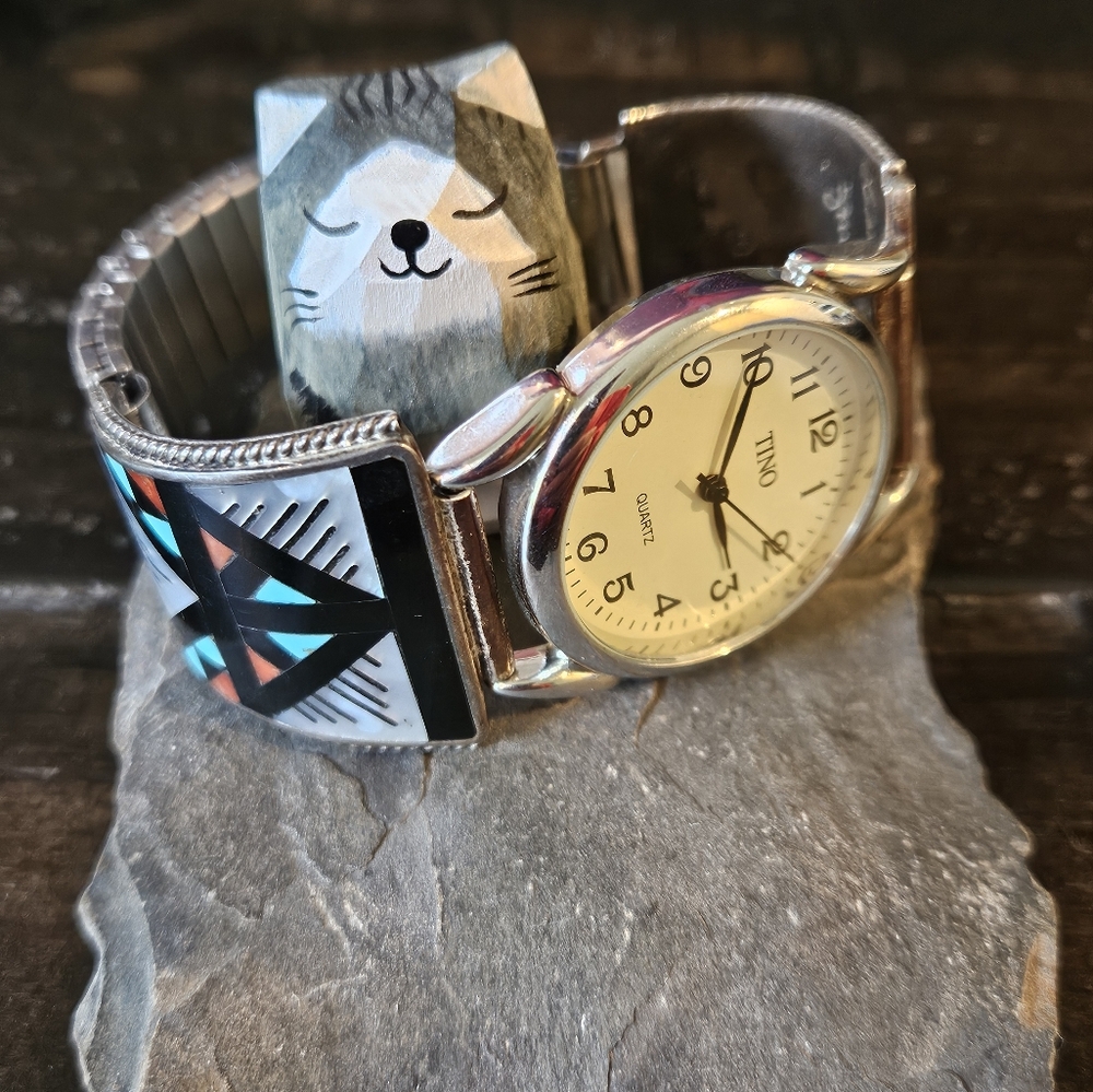 Amazing Vintage Sterling Silver Zuni Watch - Picture 2 of 15